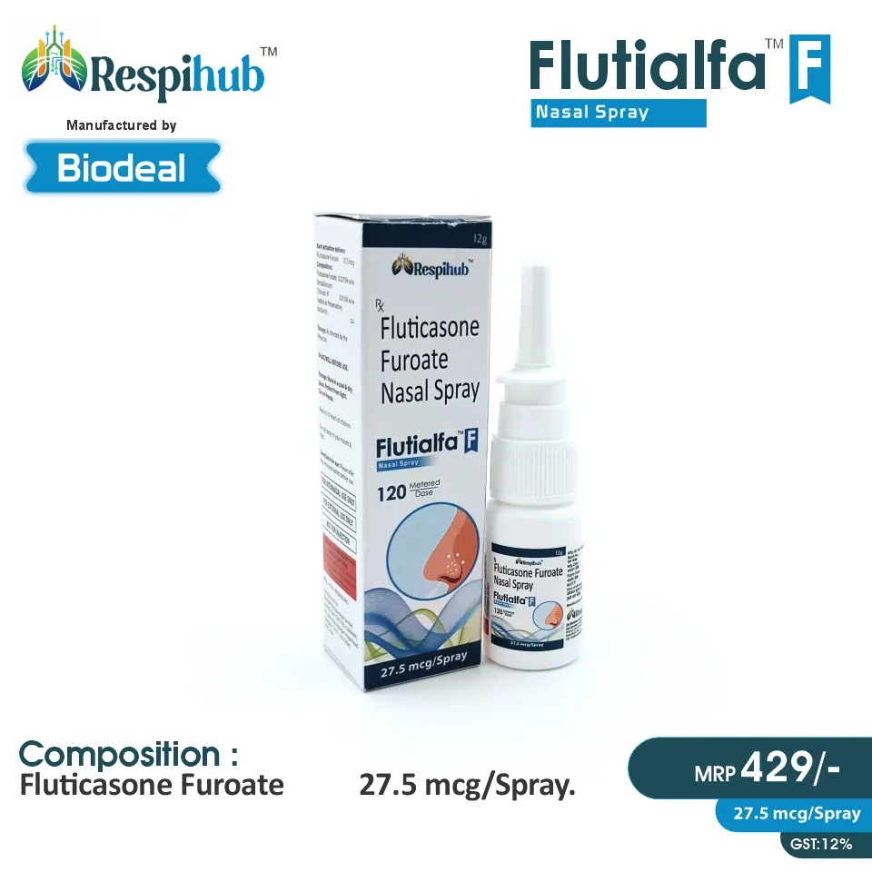 Fluticasone Furoate 27.5mcg Nasal Spray at Best Price in PCD Pharma Franchise for Corticosteroid and Allergy Relief.